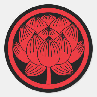 Pegatina Redonda Familia japonesa Crest-Lotus