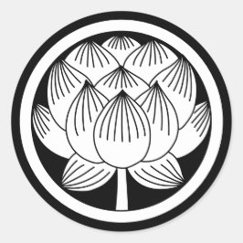 Pegatina Redonda Familia japonesa Crest-Lotus