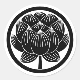 Pegatina Redonda Familia japonesa Crest-Lotus