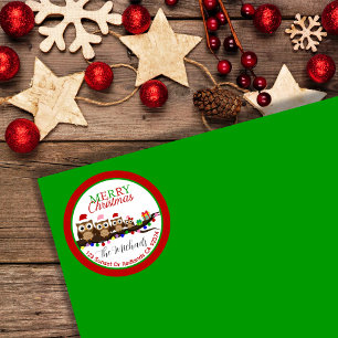 Pegatina Redonda Familia Lechuza Xmas Personalizada Para Su Familia