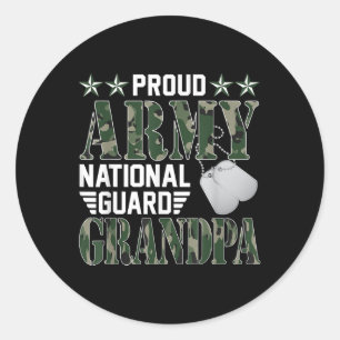 Pegatina Redonda Familia Militar Abuelo de la Guardia Nacional del