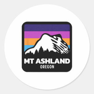 Pegatina Redonda Familia Mont Ashland Oregon Skowboard