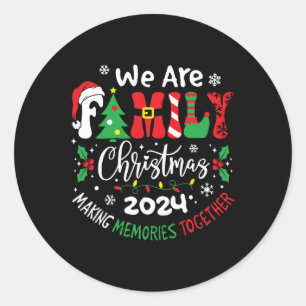Pegatina Redonda Familia Navidades 2024 Divertidas coincidencias fa