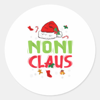 Pegatina Redonda Familia Navidades Noni Claus coincidiendo con Pa