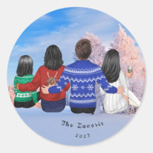 Familia Navidades personalizadas Mamá Papá Hijas