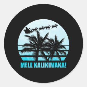 Pegatina Redonda Familia Navidades retro de Mele Kalikimaka va