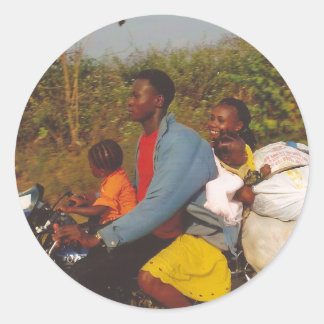 Pegatina Redonda Familia Nigeriana