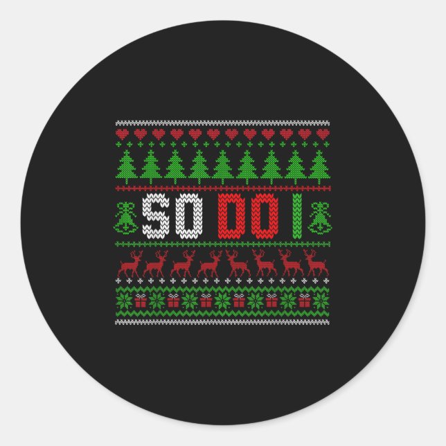 Pegatina Redonda Familia Pajamas navidades coincidiendo - Yo tambié (Anverso)