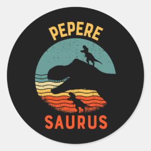 Pegatina Redonda Familia Pepere Dinosaur Peperesaurus