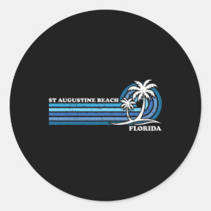 Pegatina Redonda Familia Retro Vintage Vacaciones Florida St. Augus