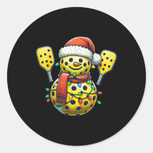 Pegatina Redonda Familia Santa Hat Snowman coincidiendo con Chris