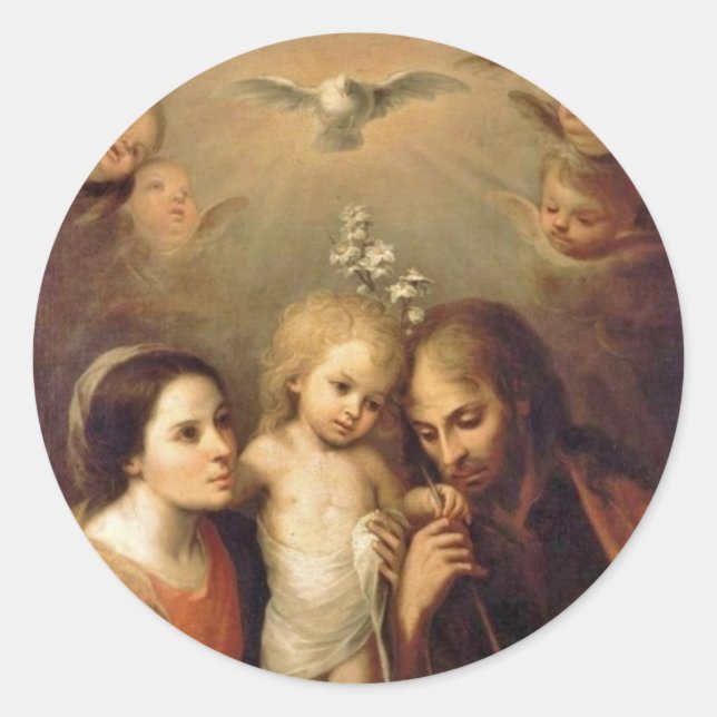 Pegatina Redonda Familia Santa - Sacrada Familia (Anverso)