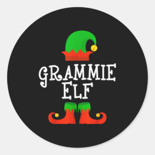 Pegatina Redonda Familia Soy El Grammie Elf Navidad Pijama A Juego