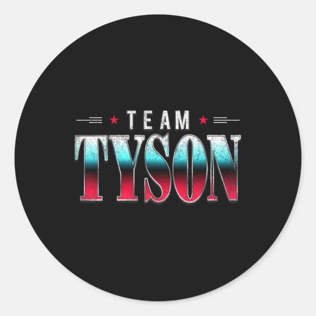 Pegatina Redonda Familia Team Tyson Nombre personalizado Tyson Vint (Anverso)