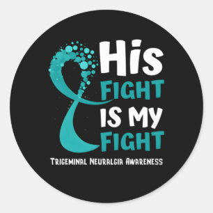 Pegatina Redonda Familia Trigeminal Neuralgia Conciencia Cinta Espe