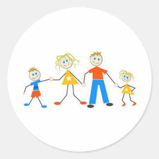 Pegatina Redonda Familias felices