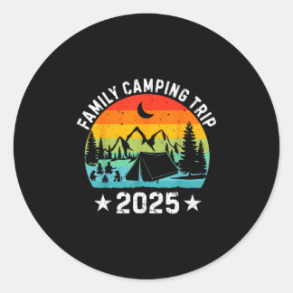Pegatina Redonda Family Camping Trip 2025 Matching Crew Summer Vaca