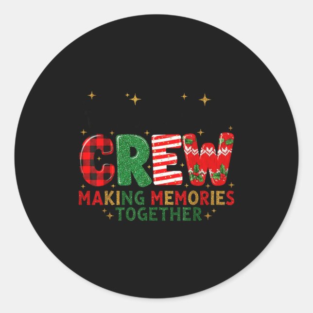 Pegatina Redonda Family Christmas 2025 Matching Outfit Xmas Squad S (Anverso)