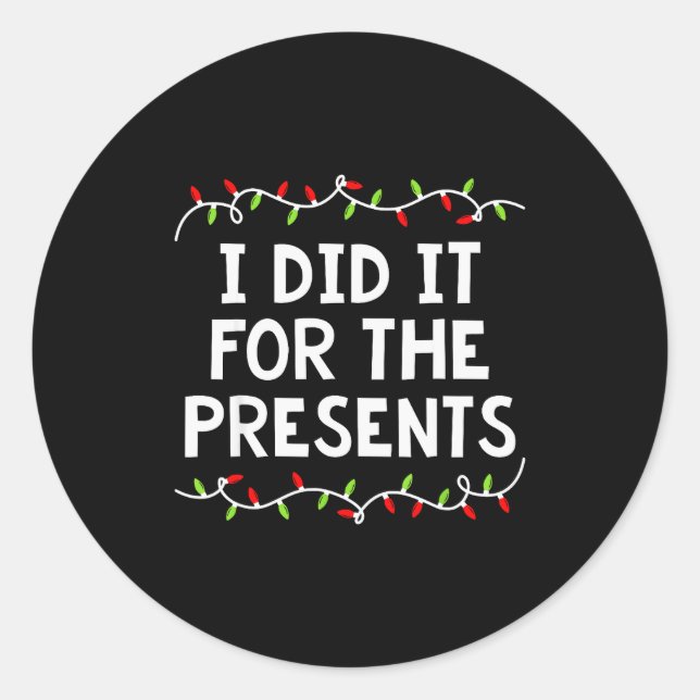 Pegatina Redonda Family Christmas Shirt I Don't Do Matching Outfits (Anverso)