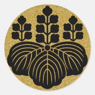 Pegatina Redonda [Family Crests] Paulownia 5-7kiri