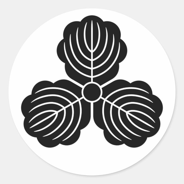 Pegatina Redonda [Family Crests] three ork leaves (Anverso)