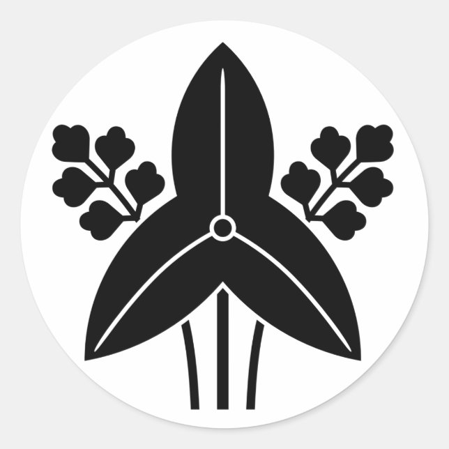 Pegatina Redonda [Family Crests] Threeleaf arrowhead (Anverso)