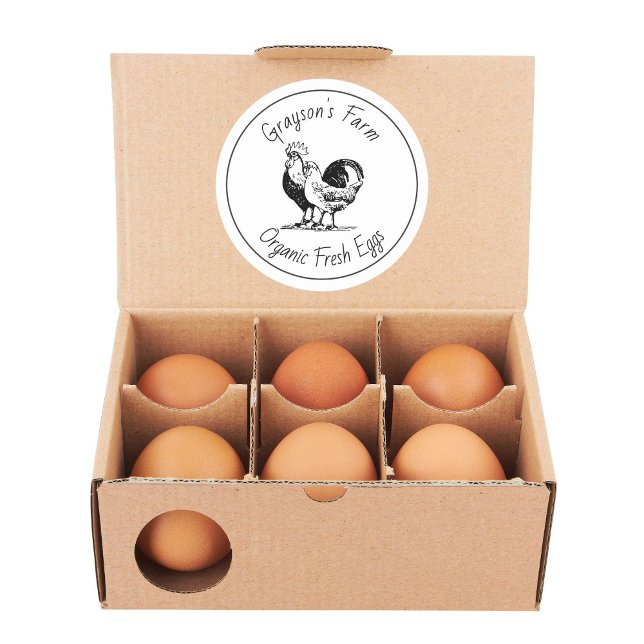 Pegatina Redonda Family Farm Organic Fresh Eggs (Subido por el creador)