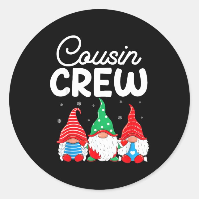 Pegatina Redonda Family Matching Christmas Cousin Crew Cute Christm (Anverso)