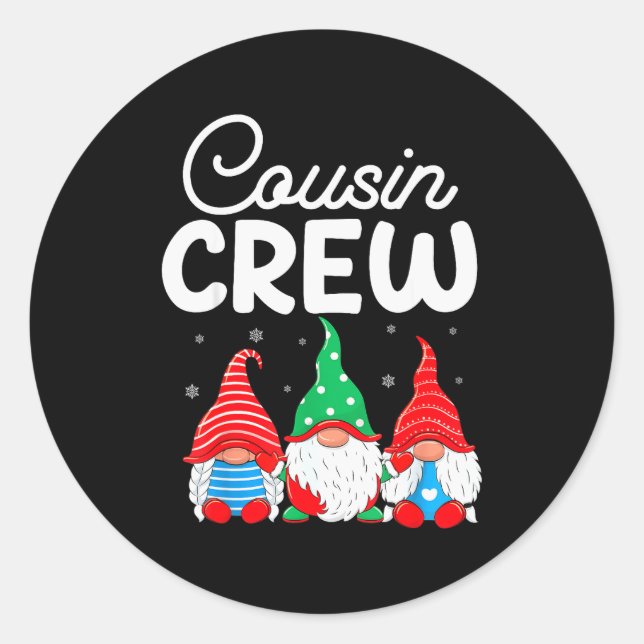Pegatina Redonda Family Matching Christmas Cousin Crew Cute Christm (Anverso)