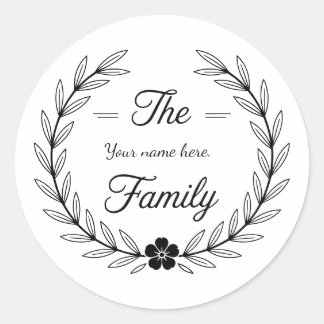 Pegatina Redonda Family monogram sticker.