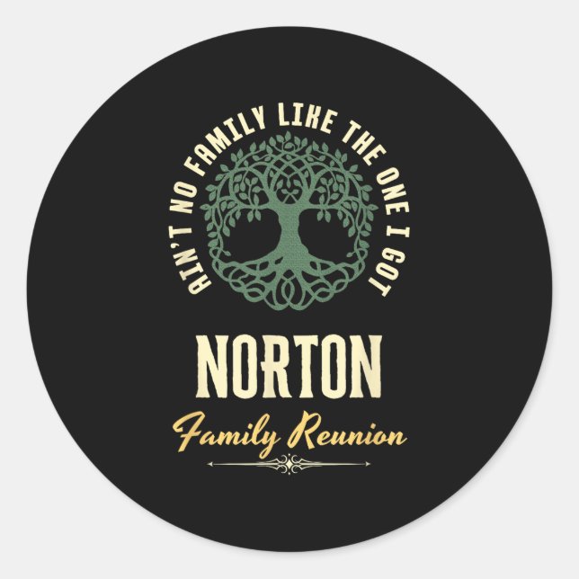 Pegatina Redonda Family Reunion 2025 Matching Design - Norton  (Anverso)