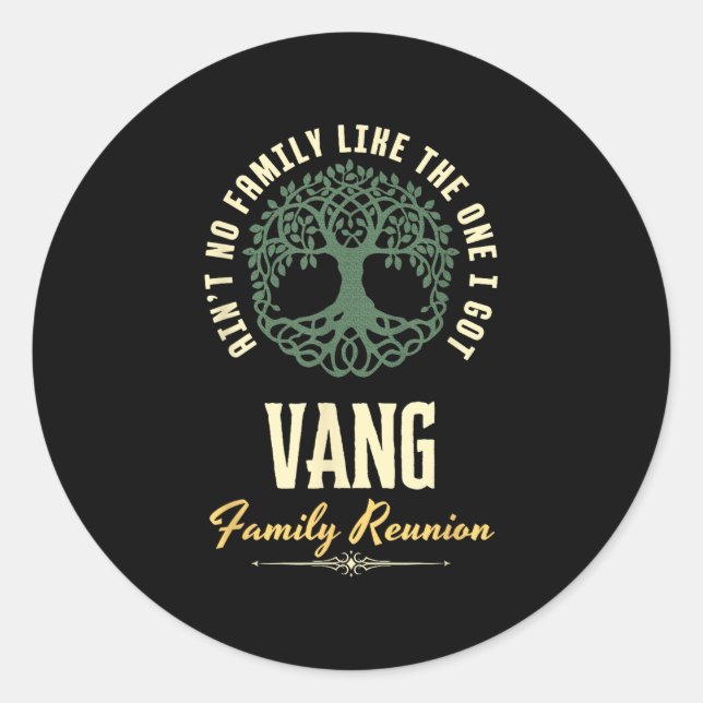 Pegatina Redonda Family Reunion 2025 Matching Design - Vang  (Anverso)