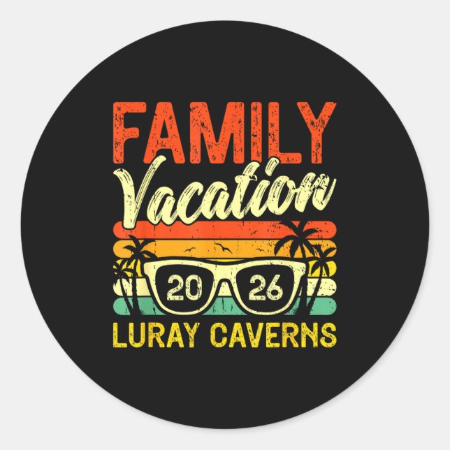 Pegatina Redonda Family Vacation 2026 Luray Caverns  (Anverso)