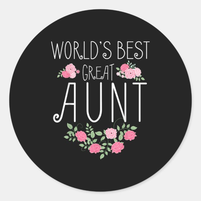 Pegatina Redonda Family World's Great Aun Funny Auntie Ever Gift  (Anverso)