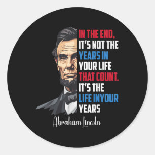 Pegatina Redonda Famosa Abraham Lincoln Cita Inspiradora W Civil