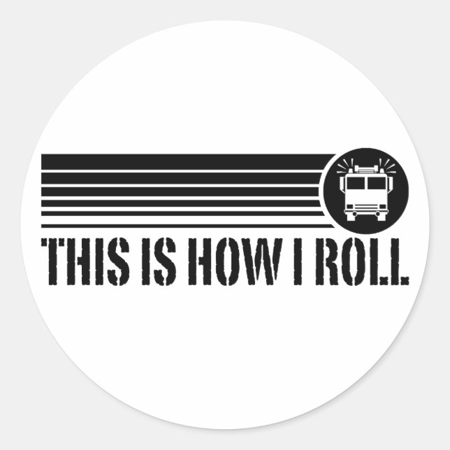 Pegatina Redonda Famoso bombero (Anverso)