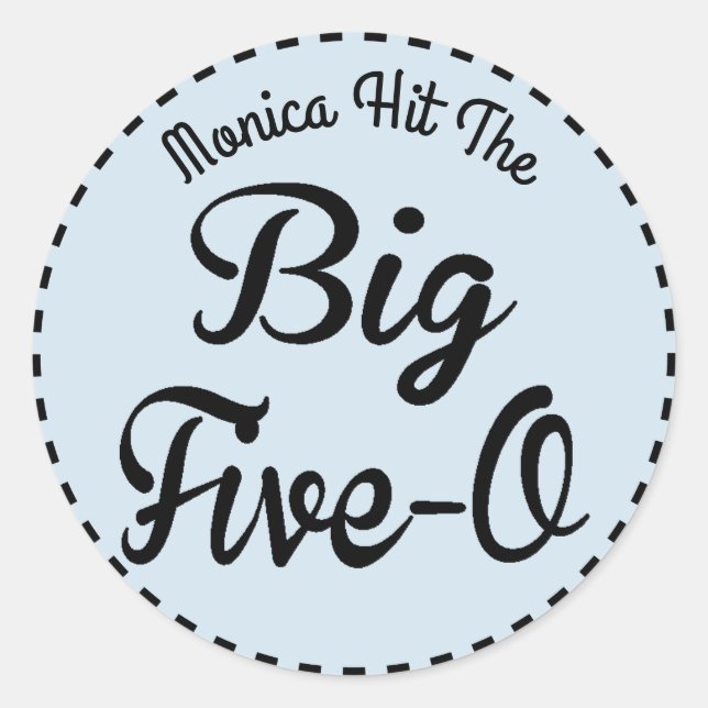 Pegatina Redonda Famoso cumpleaños de hito - 50 años (Anverso)