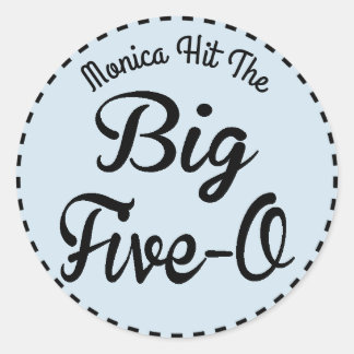 Pegatina Redonda Famoso cumpleaños de hito - 50 años
