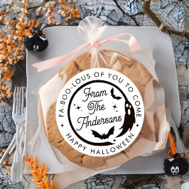 Pegatina Redonda Famoso Fantasma Feliz Halloween Gracias Por El Fav