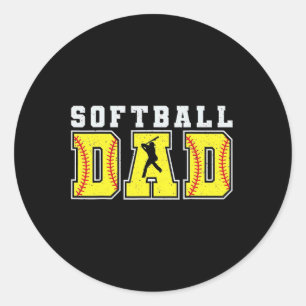 Pegatina Redonda Famoso papá Life Softball Béisbol Abuelo Padre