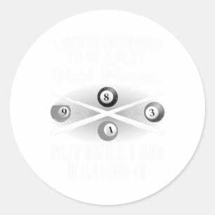 Pegatina Redonda Famoso Pool Art Para Hombres Mujeres Billiards Lov