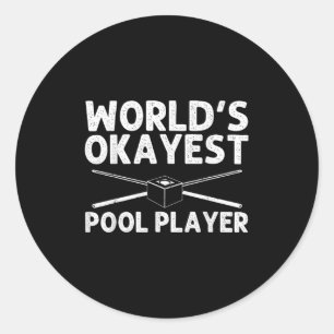 Pegatina Redonda Famoso Pool Art Para Hombres Mujeres Billiards Lov