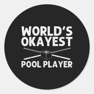 Pegatina Redonda Famoso Pool Art Para Hombres Mujeres Billiards Lov