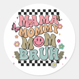 Pegatina Redonda Famoso tesoro de las flores de mi madre cute a mam