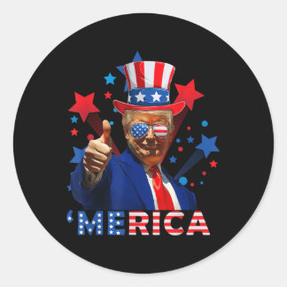 Pegatina Redonda Famoso Trump Independiente