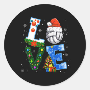 Pegatina Redonda Famosos Navidades de voleibol adoran Navidad