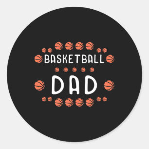 Pegatina Redonda Fan de Básketball Dad Mejor Daddy Ever Hooper
