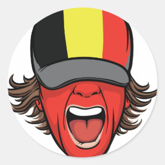 Pegatina Redonda Fan de deportes de Bélgica