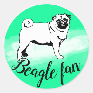 Pegatina Redonda Fan Sticker de Pug