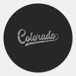 Pegatina Redonda Fanático de Béisbol Colorado Vintage Rocky Mountai